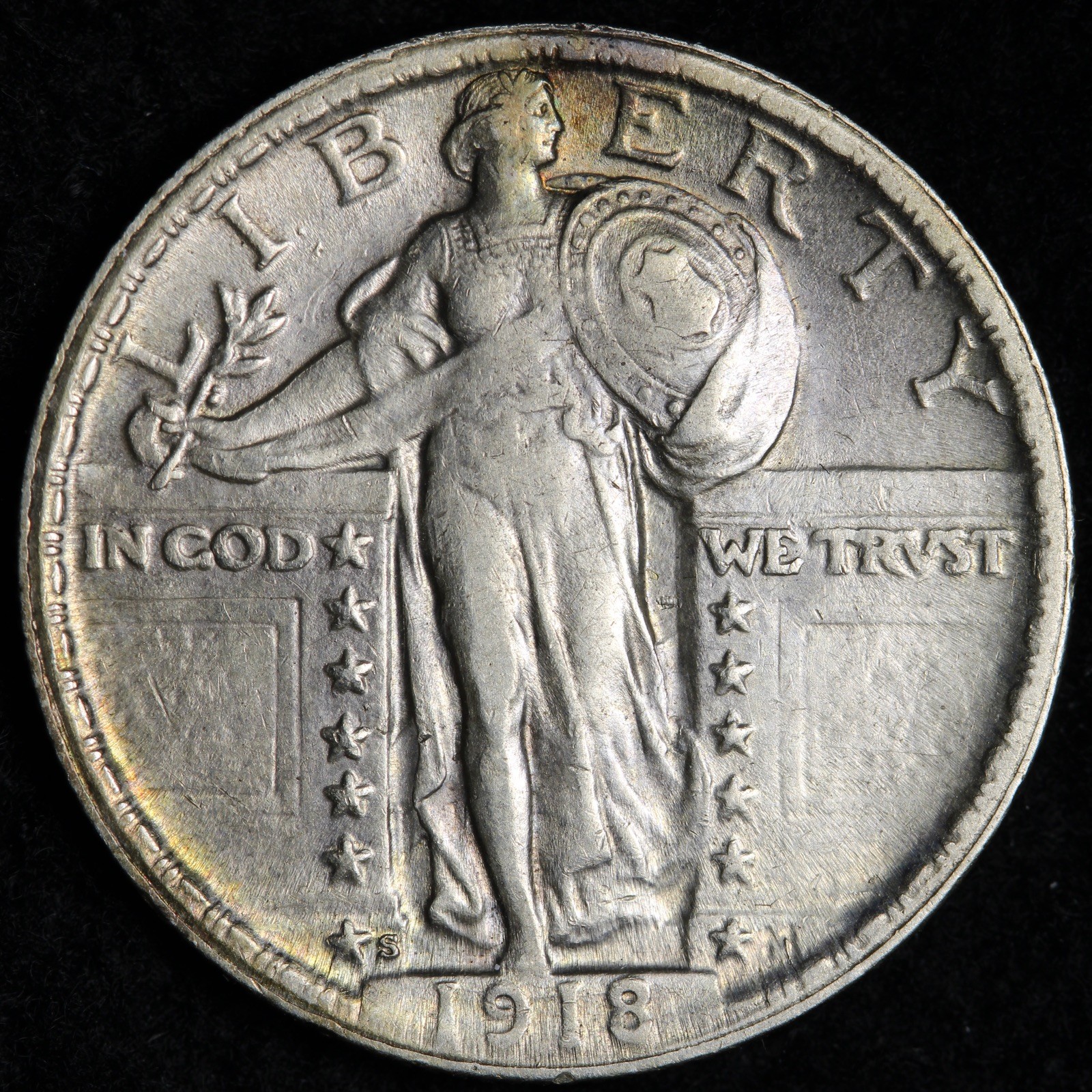 1918-S Standing Liberty Silver Quarter AU++ E273 XGCNZ