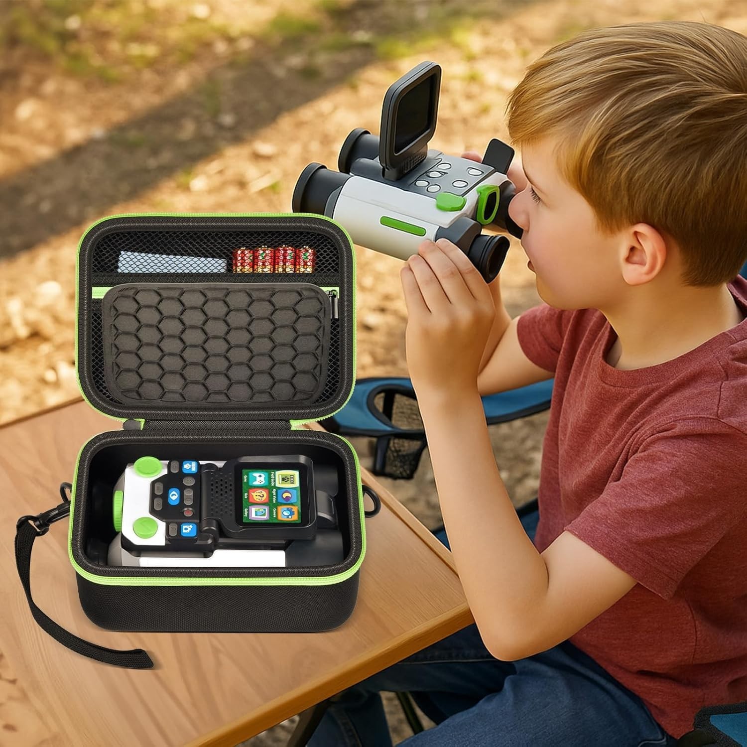 Zippered Storage Organizer for LeapFrog Binoculars with Shoulder Strap & Handle