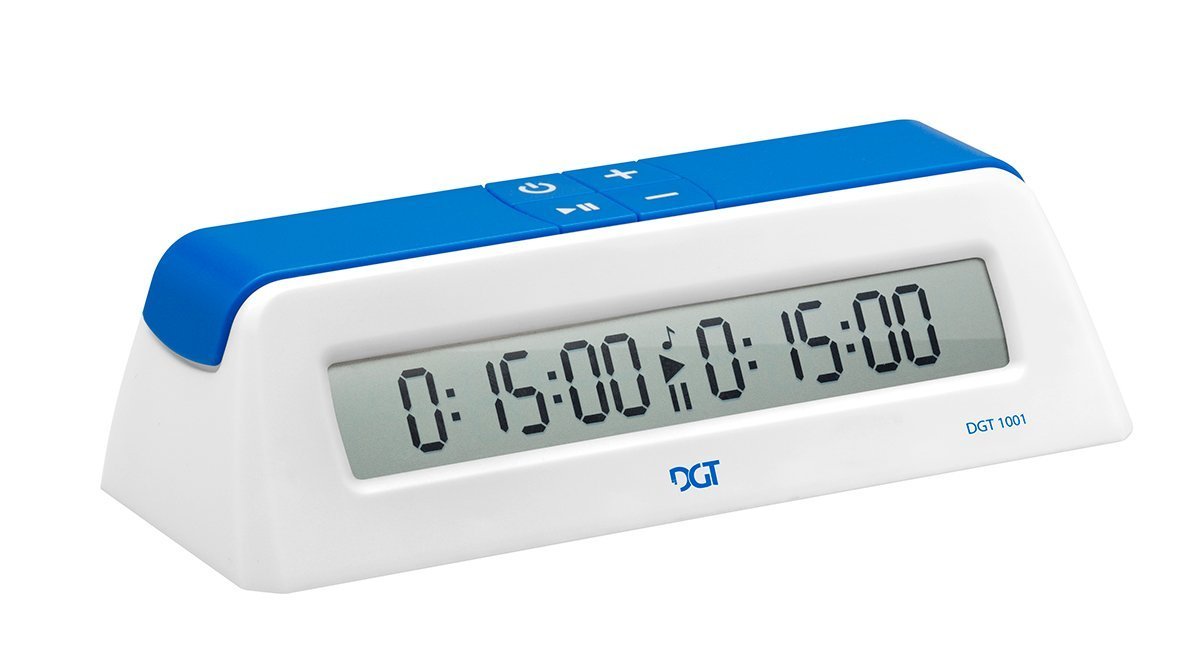 DGT 1001 Digital Chess Clock Timer White/Blue New