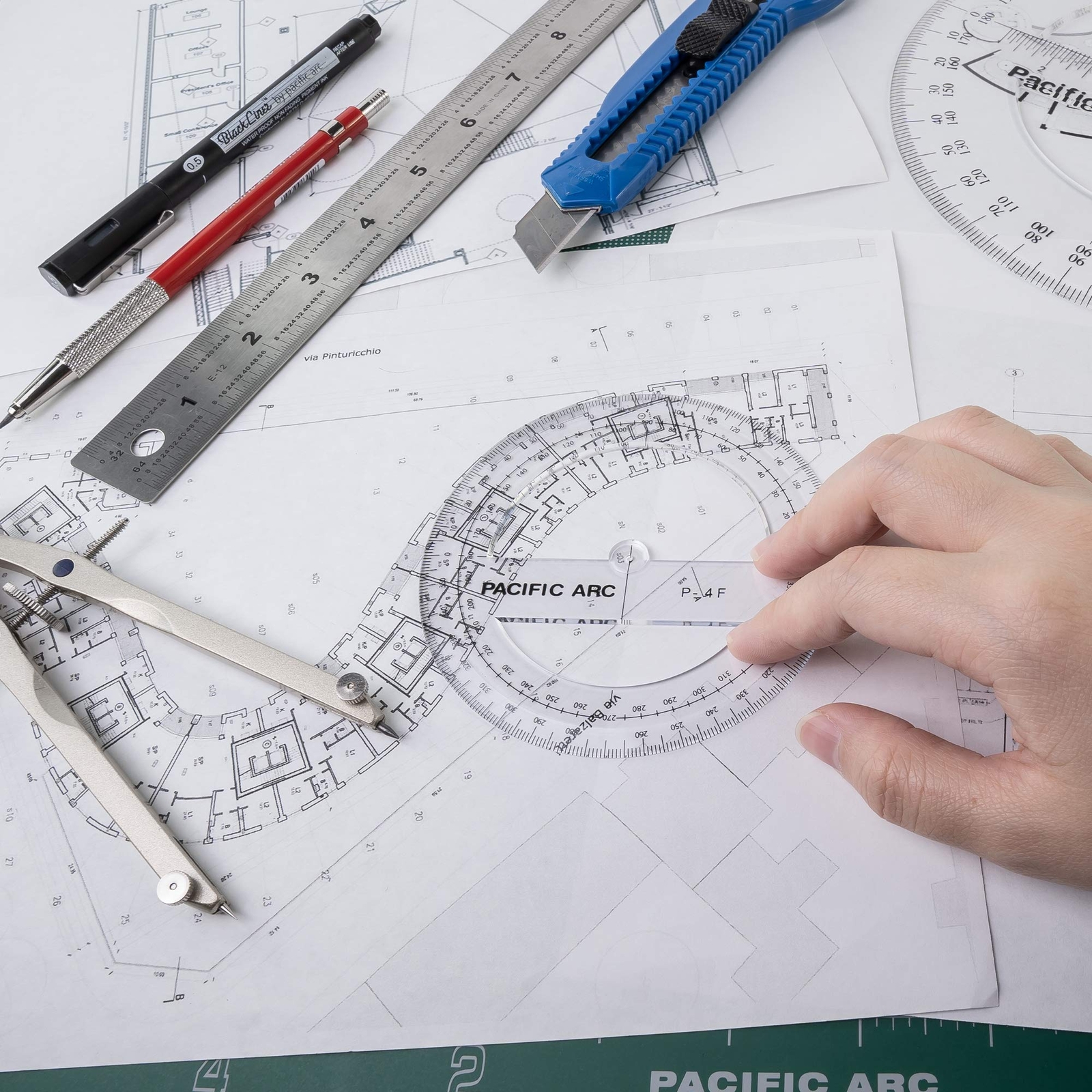 6 Inch 360° Plastic Circular Protractor Clear Precision Geometry Tool