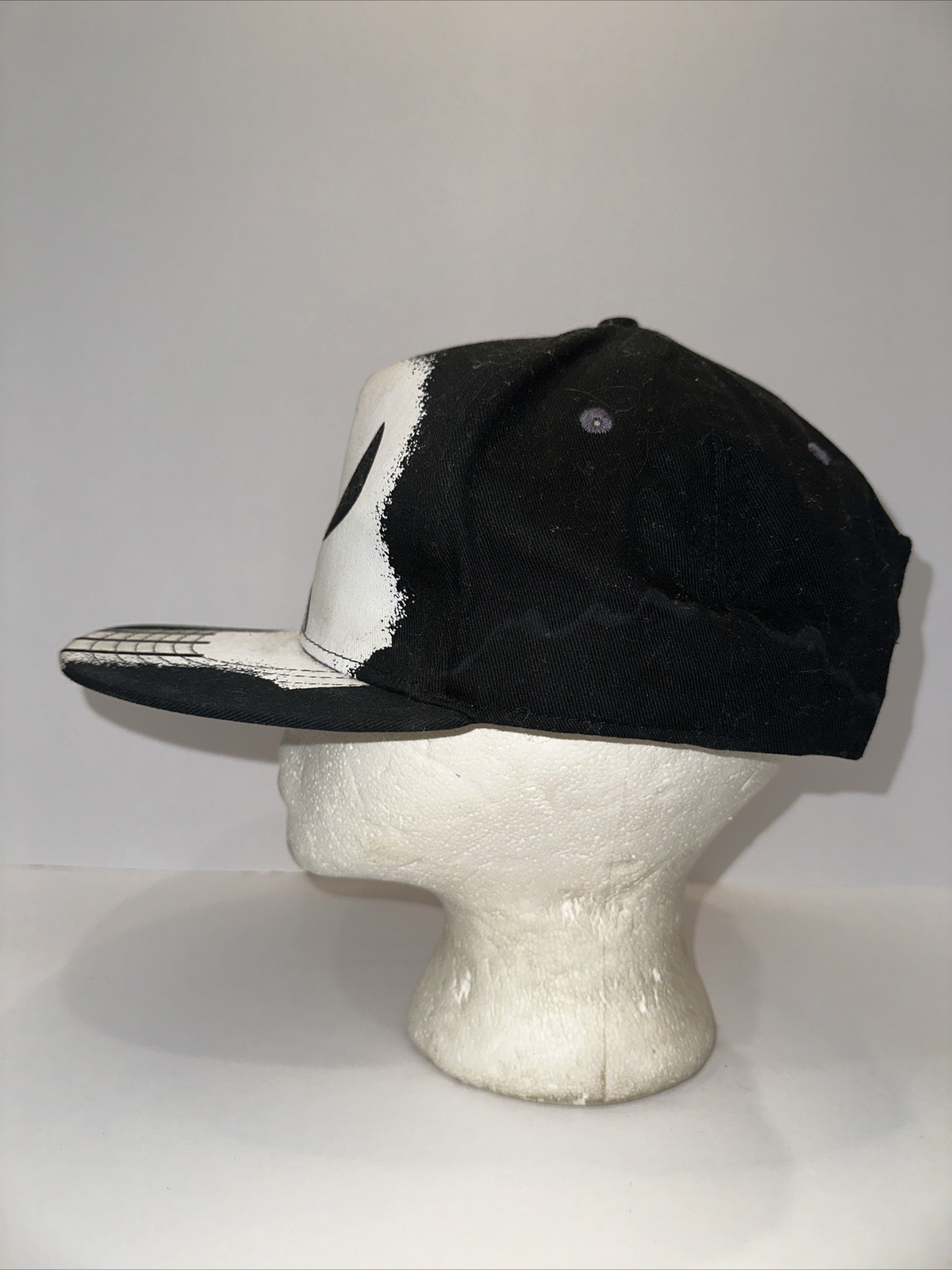 Punisher Marvel Black Hat Cap with White Skeletal Key Logo Front Back Snapback