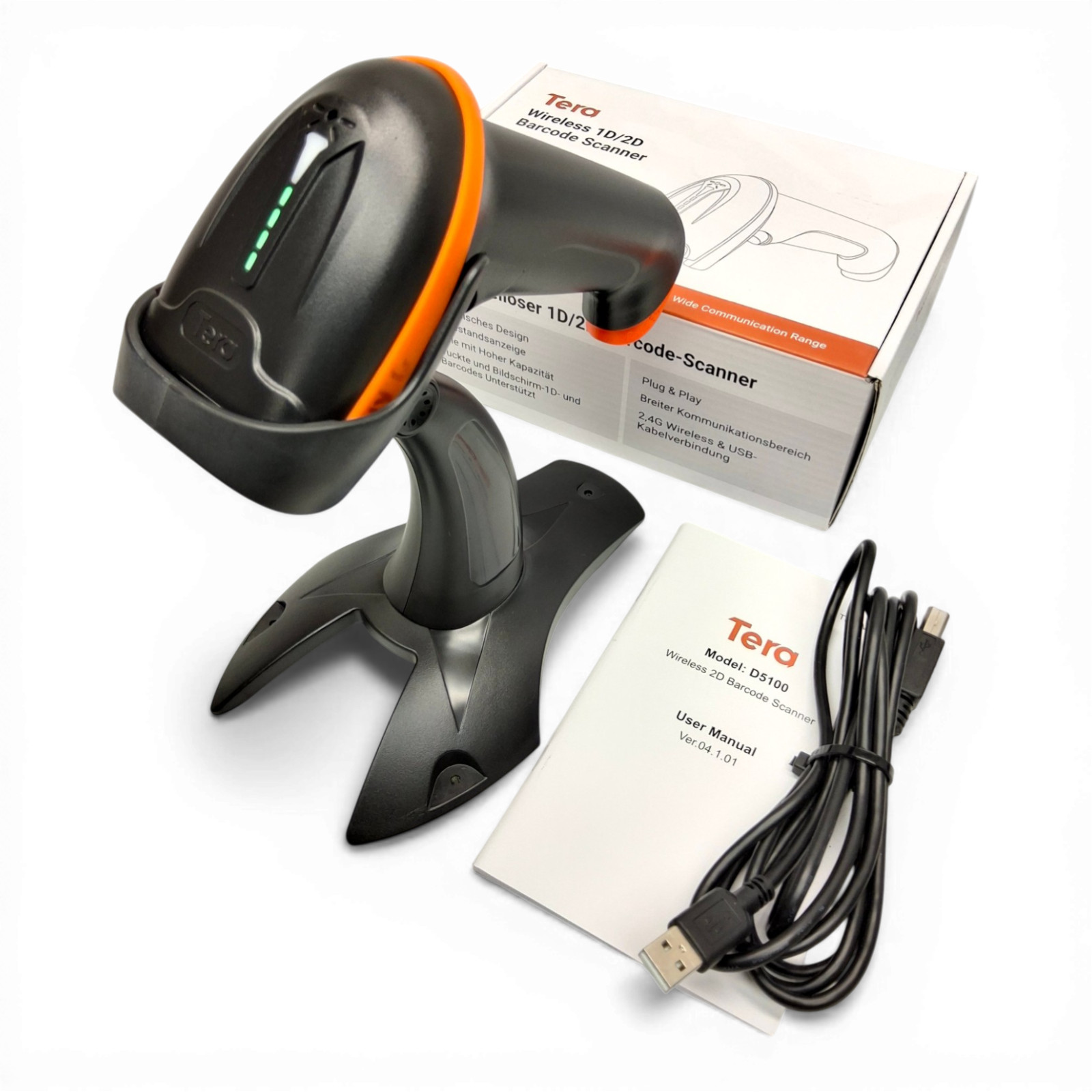 Tera D5100 Wireless 1D/2D Barcode Scanner Model: D5100-Z-US04 Wireless and Wired