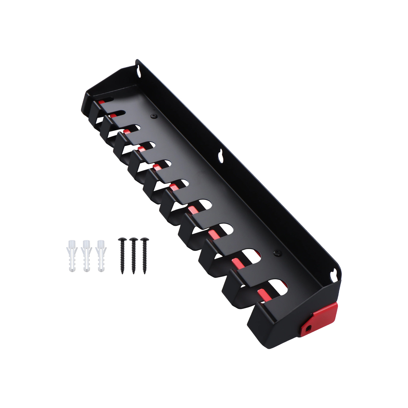 Black Lockable Pry Bar Rack Wall Mount Storage Rack Organizer Pry Bar Holder