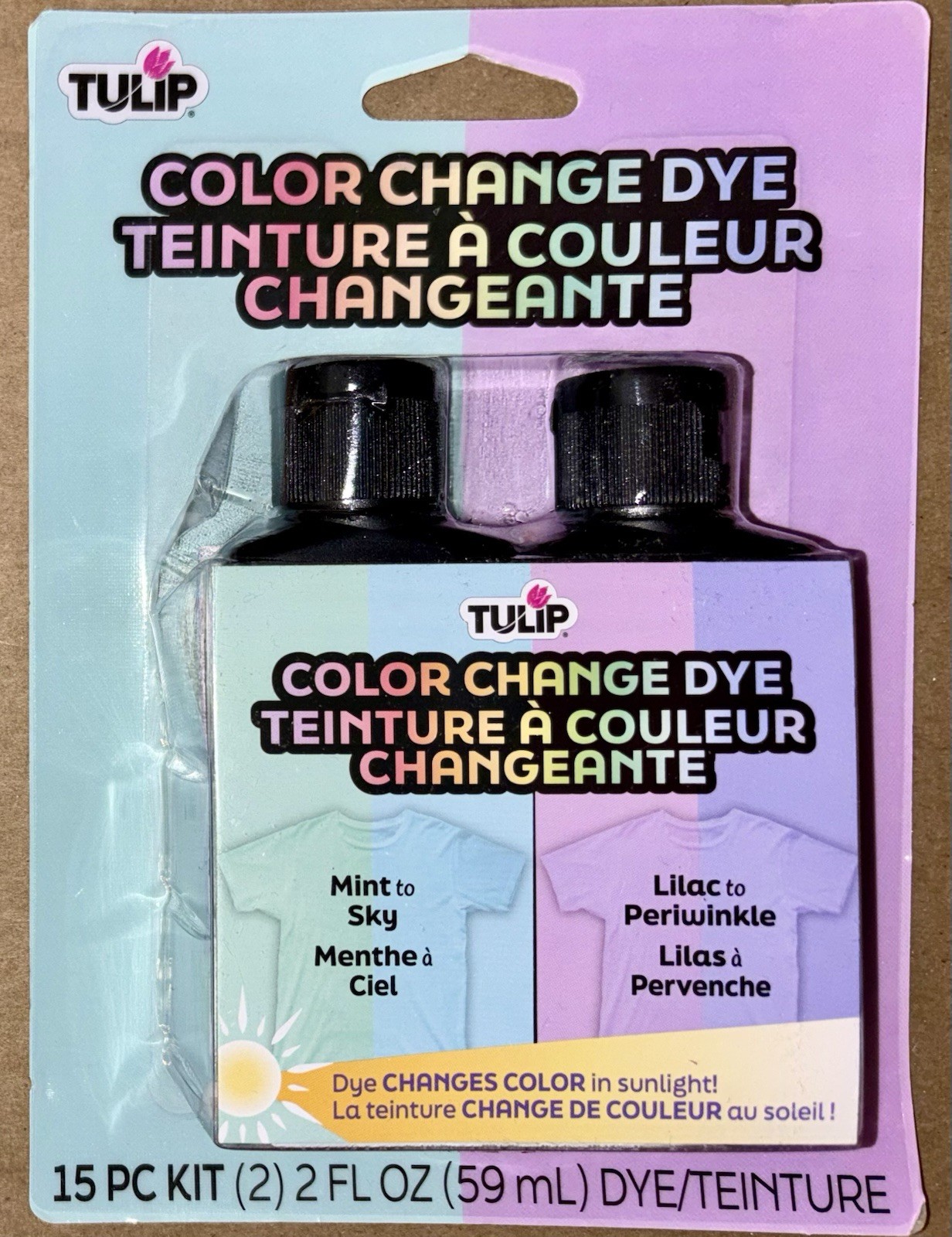 Tulip 15pc Kit Color Change Fabric Dye NEW Sunlight Mint Lilac T-shirt Apparel