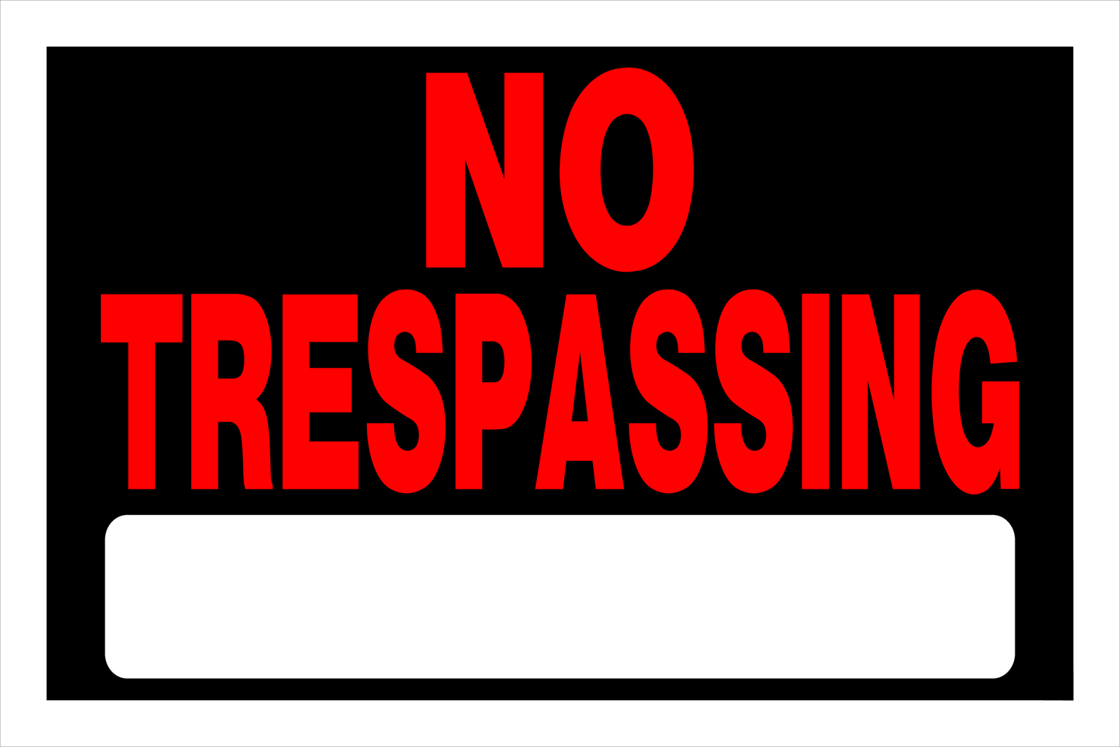 NO TRESPASSING Sign 8" x 12 Fluorescent RED Plastic legal posted HILLMAN 839904