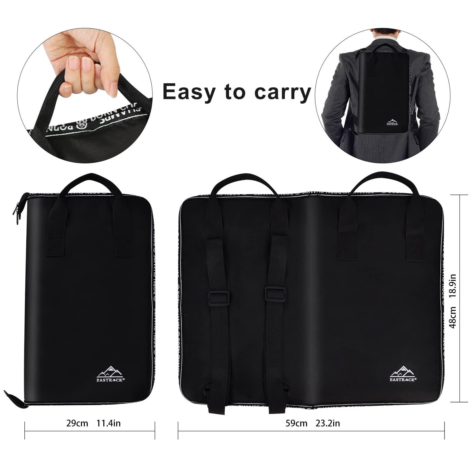 EASTROCK Drum Sticks Bag Drumstick Bag 18.9“*23.2” Large Capacity for Drumsti...