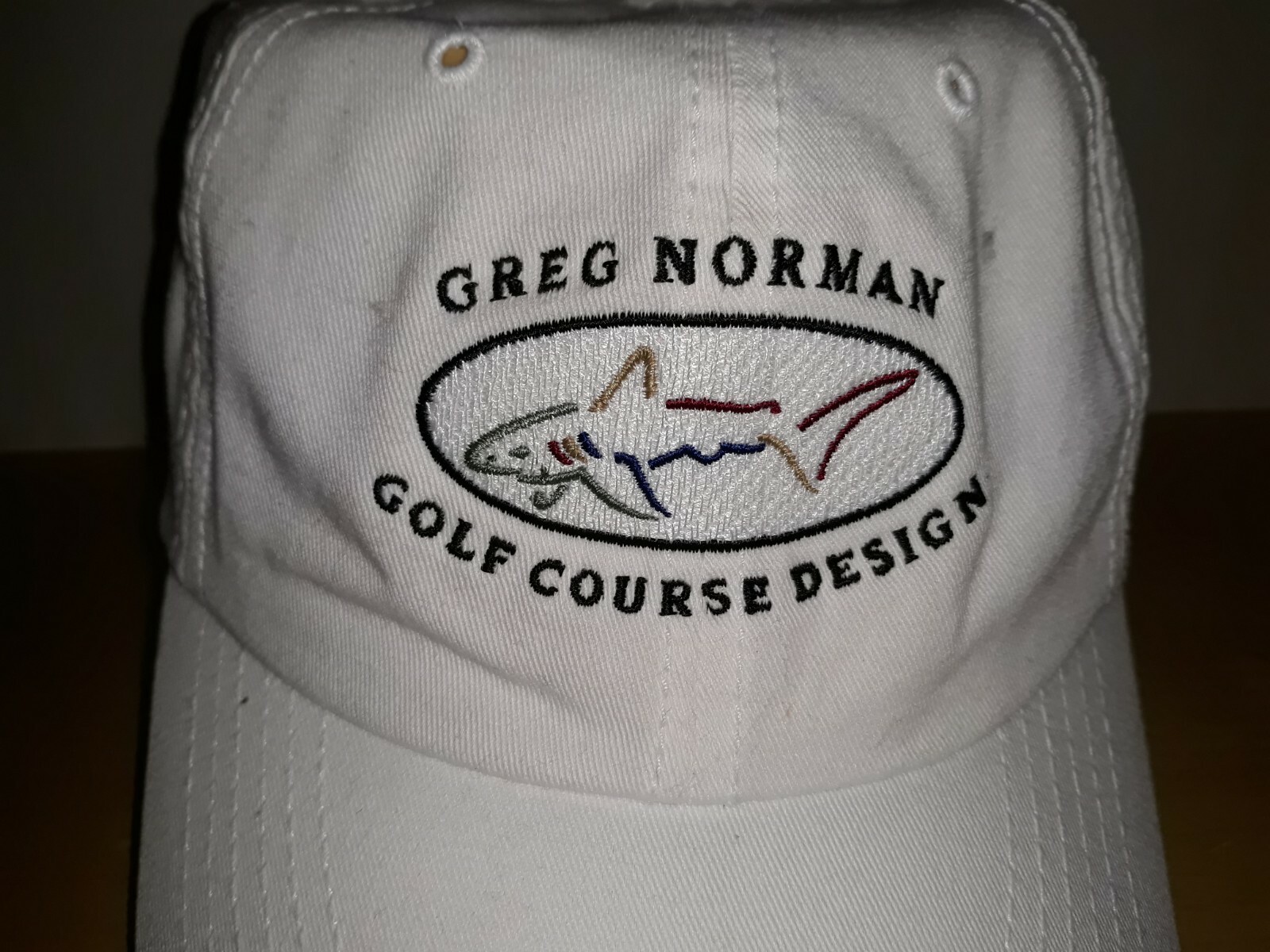 Greg Norman Golf Course Design Shark Logo Golfer Baseball Cap Buckle Adjustable