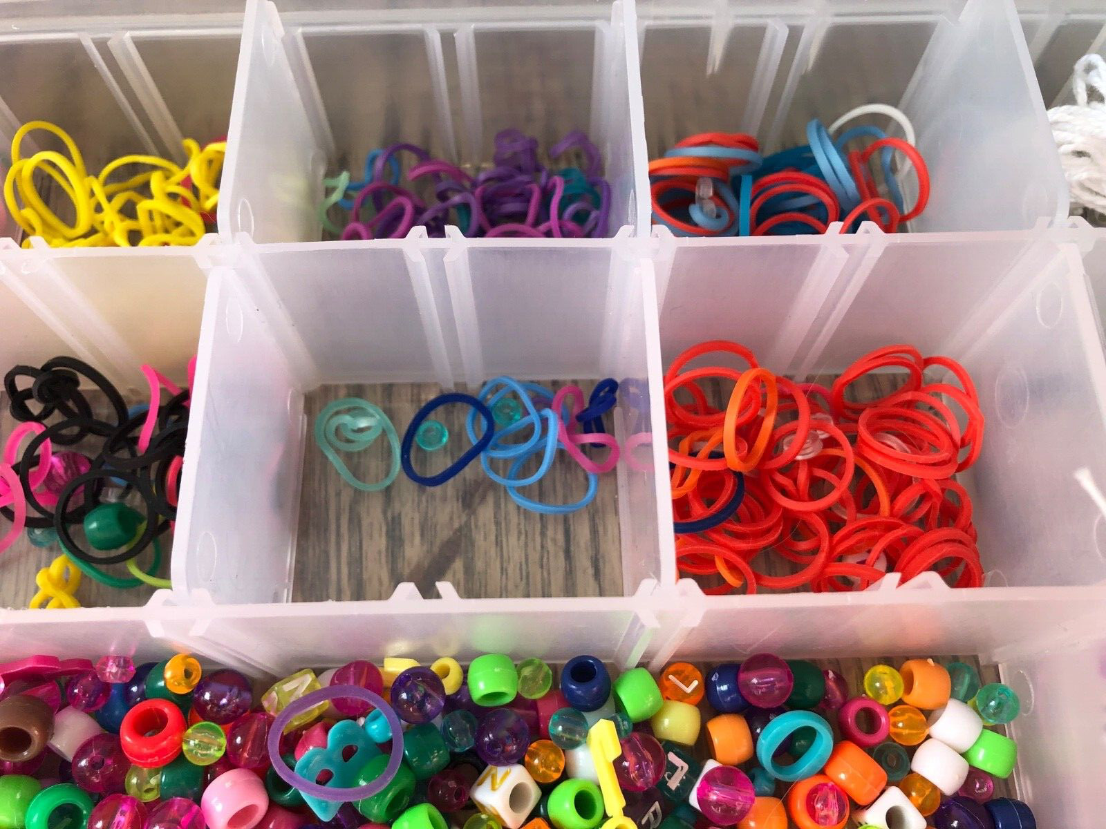 Bead Lot Multi Color Assortment w/ Clear Plastic Storage Box