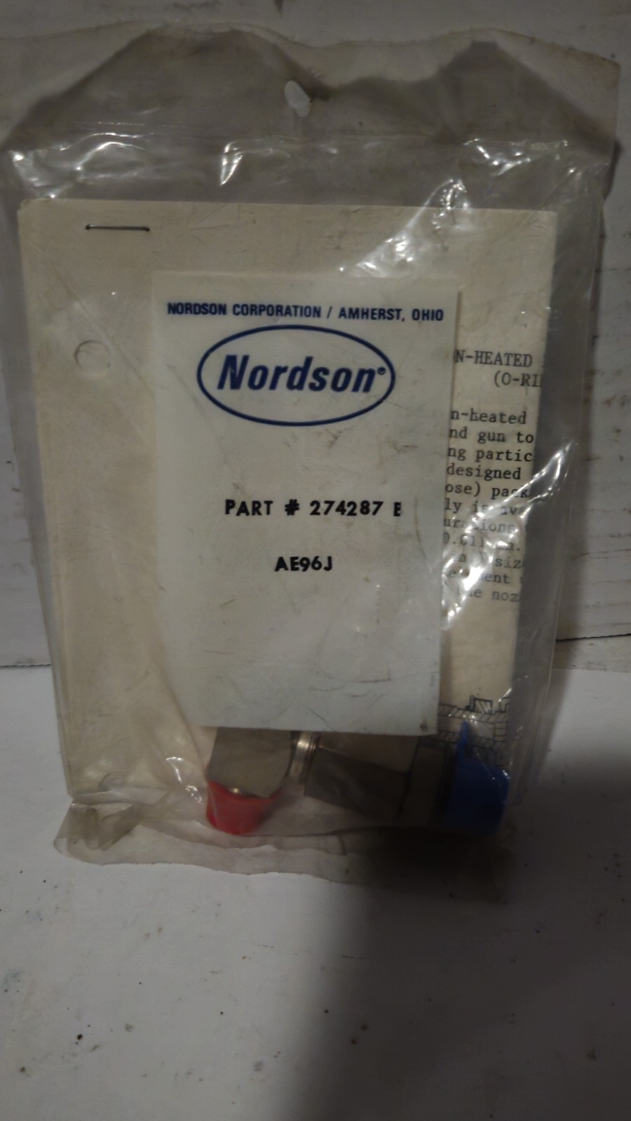 Nordson 274287E 90 Degree Inline Filter Assembly 50 Mesh OEM NOS Hot Melt