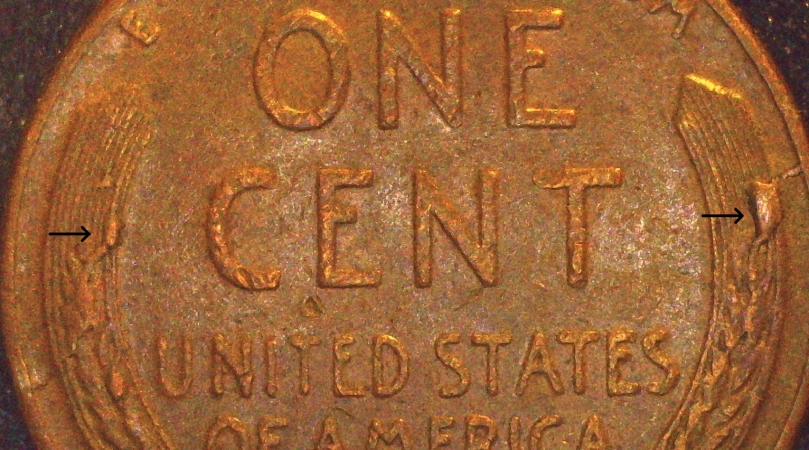 1956 P lincoln wheat obv. BIE rev. die chips on wheats