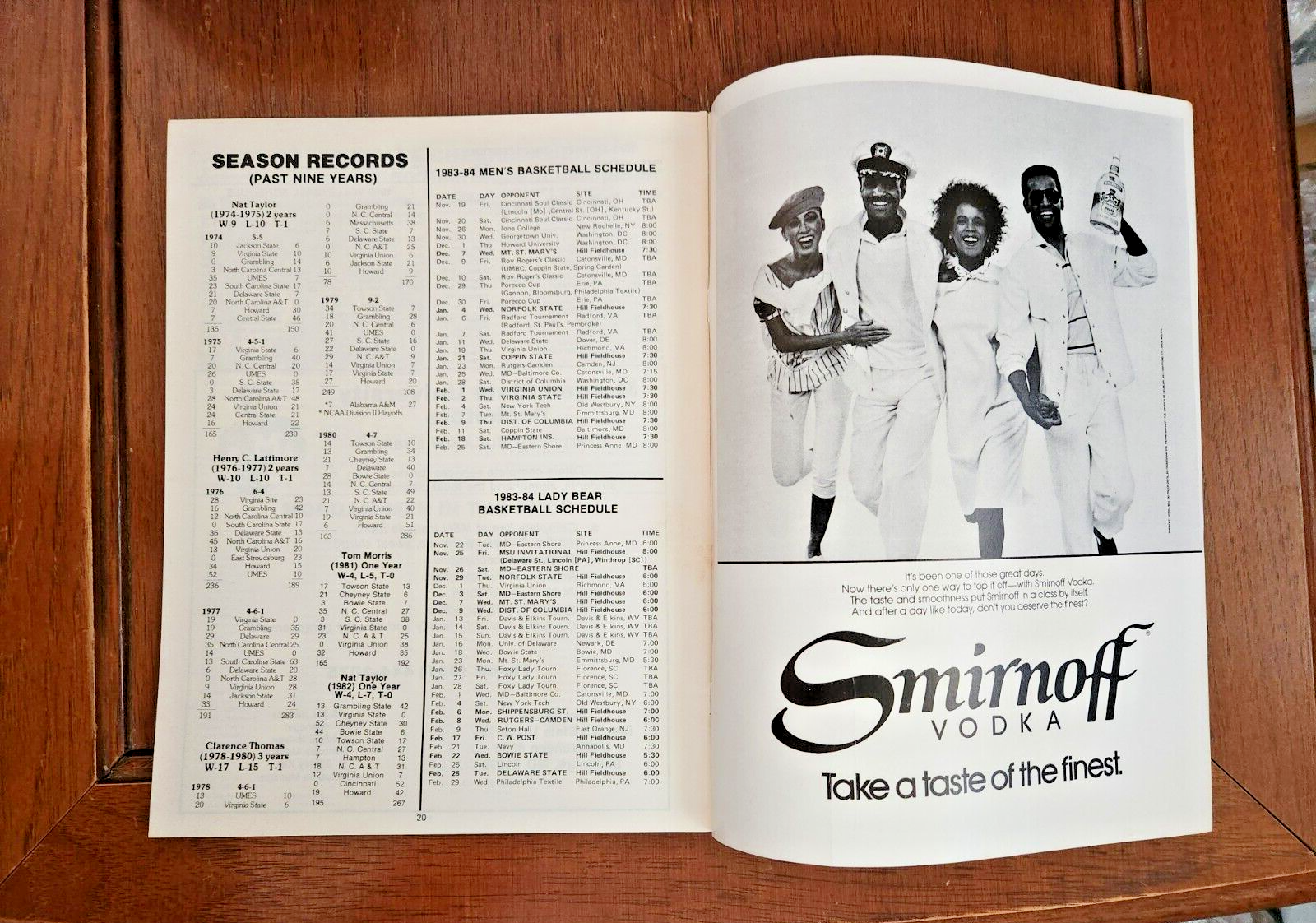 1983 MORGAN STATE vs VIRGINIA UNION Football Program October 15, 1983