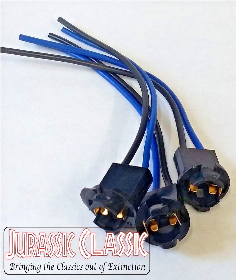 3x Fits GM Instrument Panel Lightbulb 1/2" Socket Pigtail Wiring Harness 194 T10