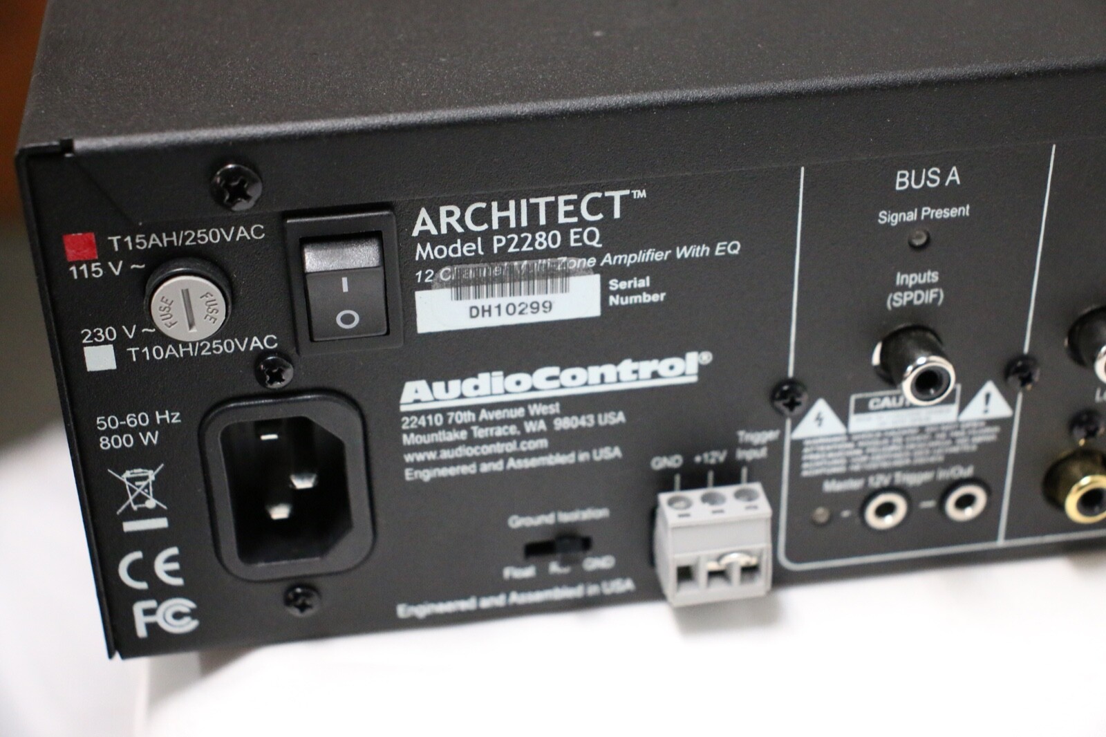 AudioControl Architect Model P2280EQ 12 Channel Multi-Zone High-Power Amplifier