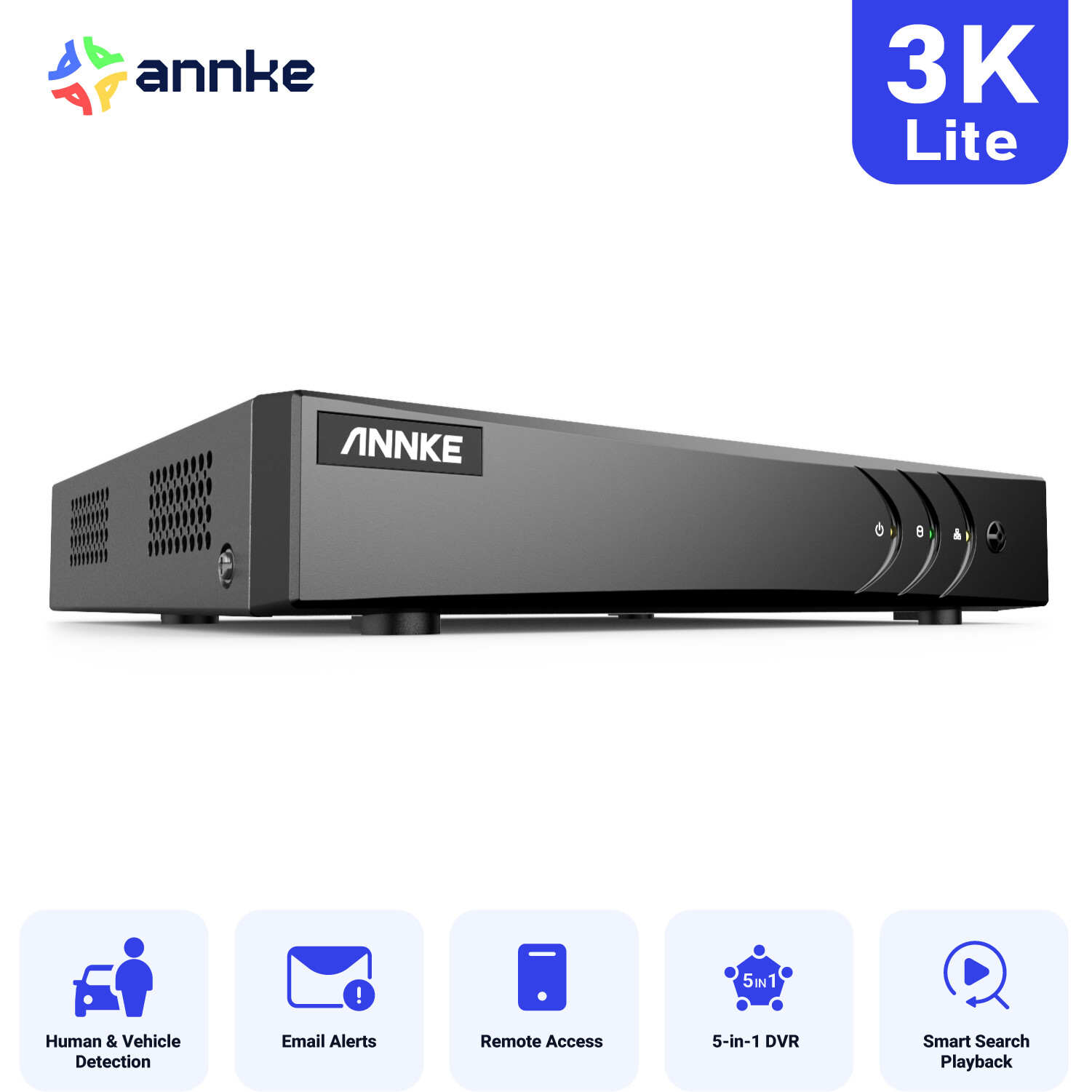 ANNKE 16CH 5MP Lite 5IN1 DVR CCTV Security Video Recorder Human Detection H.265+