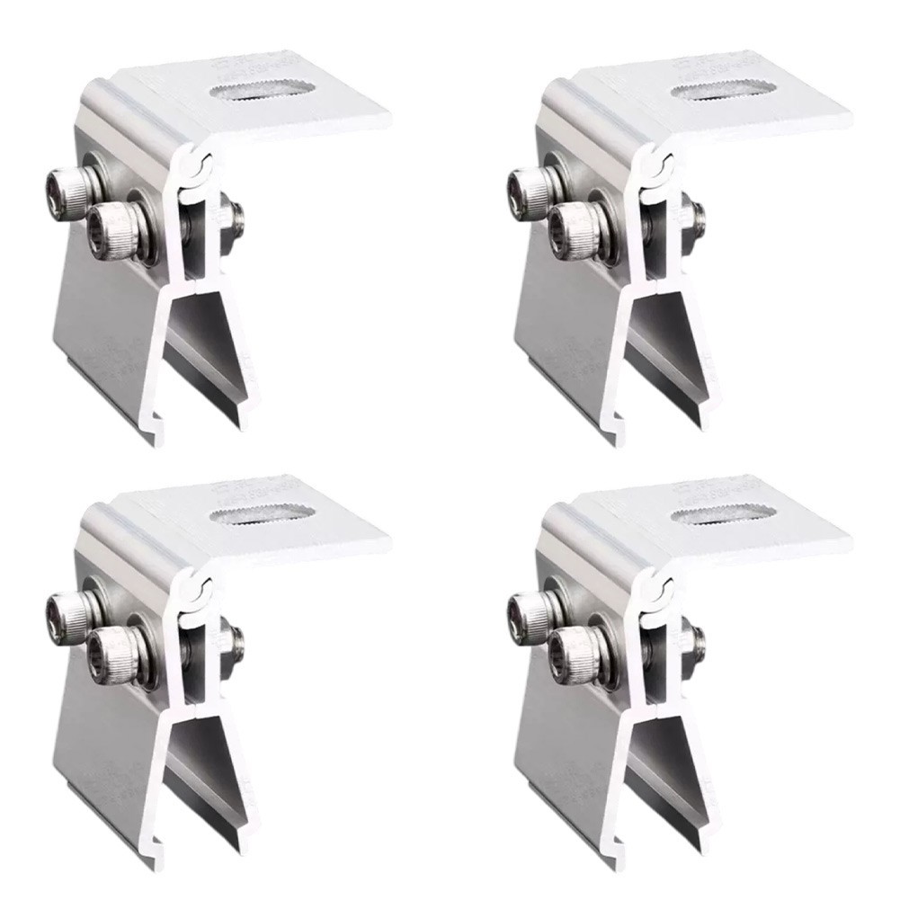 Aluminium Roof Fold Clamps for PV Solar Panel Arrays on Flat or Low Slope Roofs