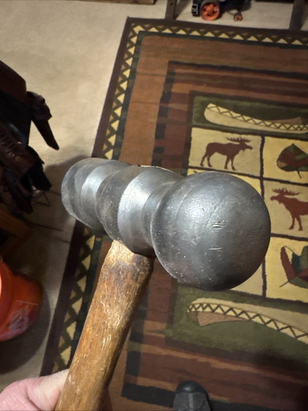 Vintage Huge 7 lb Ball Peen Hammer