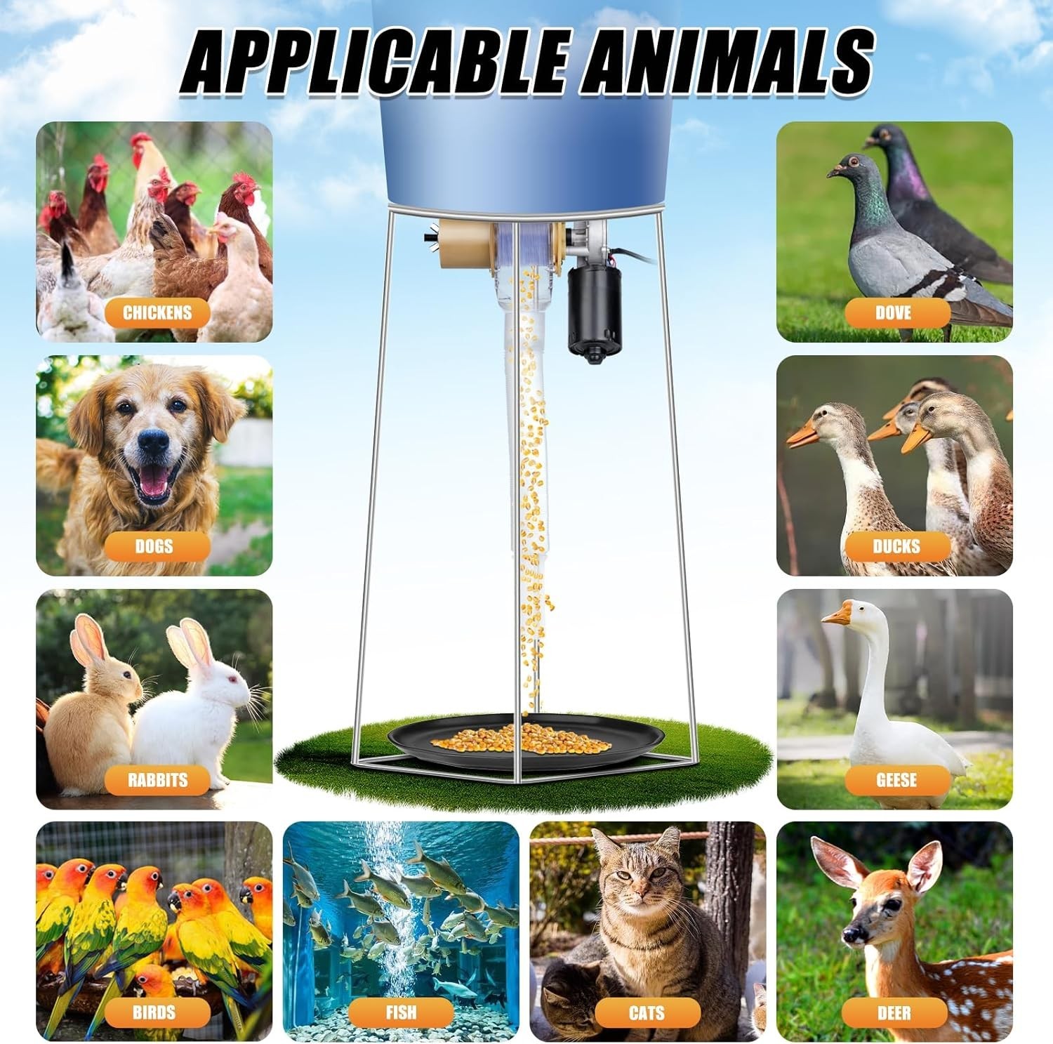 Timed Automatic Chicken Feeder 16 Groups of Timer & Quantitative Poultry Feeders