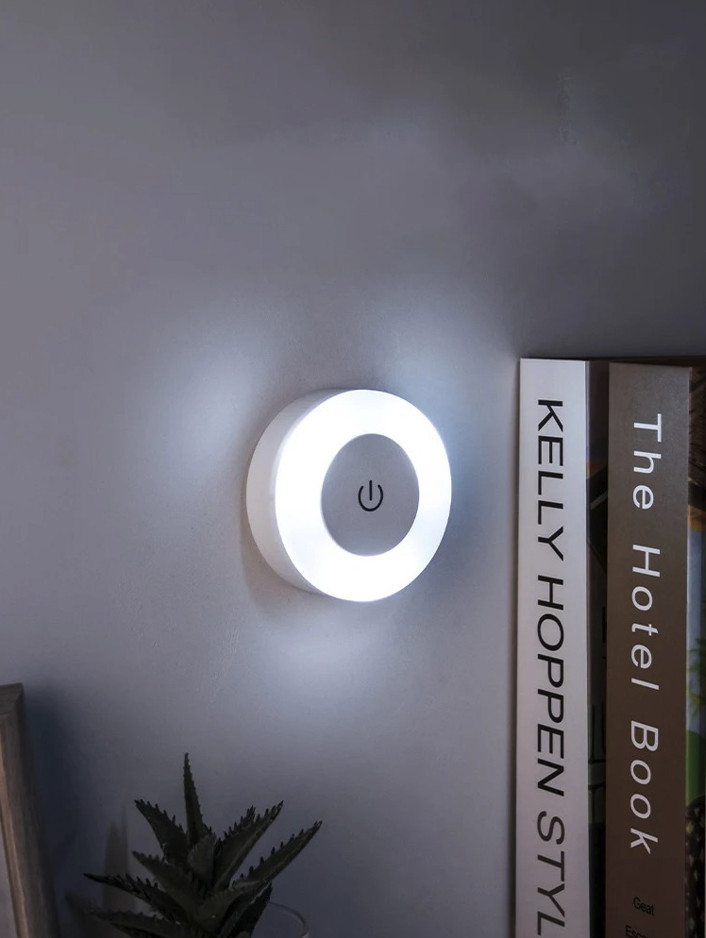 1pc LED Touch Sensor Night Light: USB Rechargeable Magnetic Wall Lamp - NEW