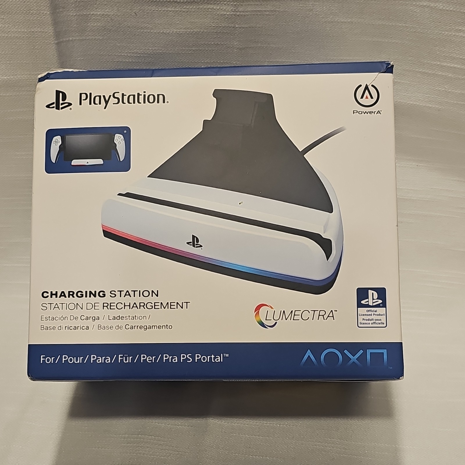 PowerA Charging Dock for PlayStation Portal, Lighting Modes, USB-C, Weighted Ba…