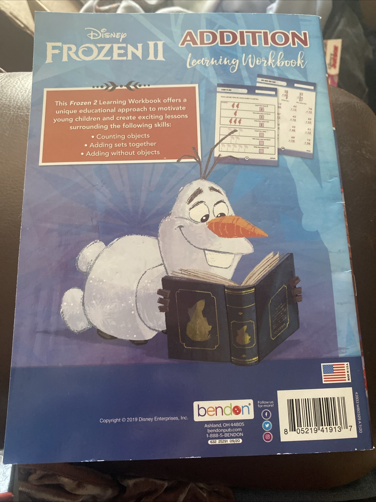 Disney Frozen 2 Addition Learning Workbook