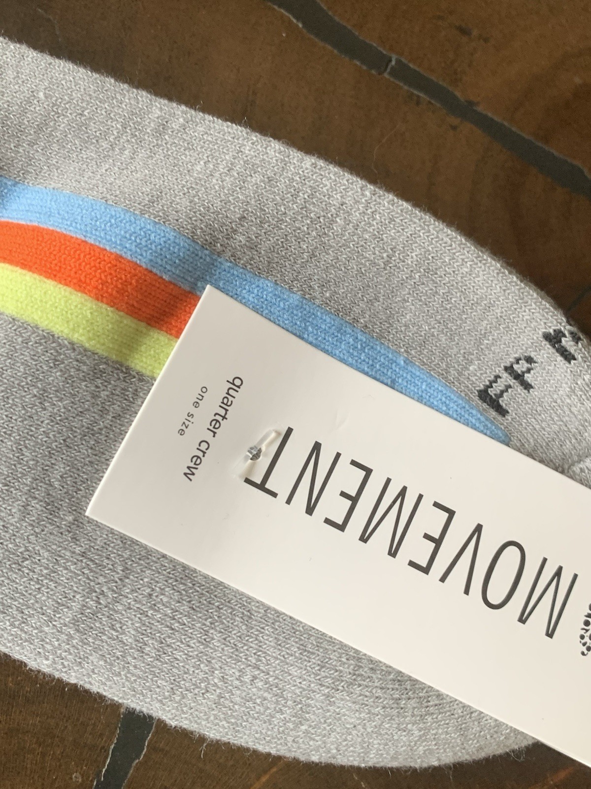 NWT FP‎ Movement Tempo Quarter Crew Socks in Grey with Stripe Athletic SOLD OUT!