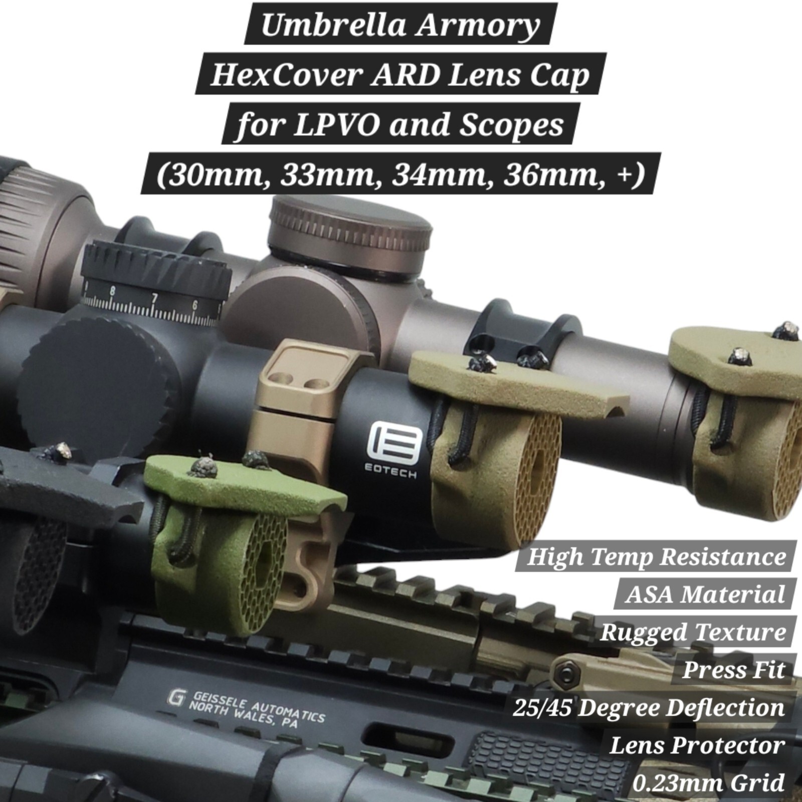 HexCover ARD Killflash Cap Combo for LPVO & Scopes
