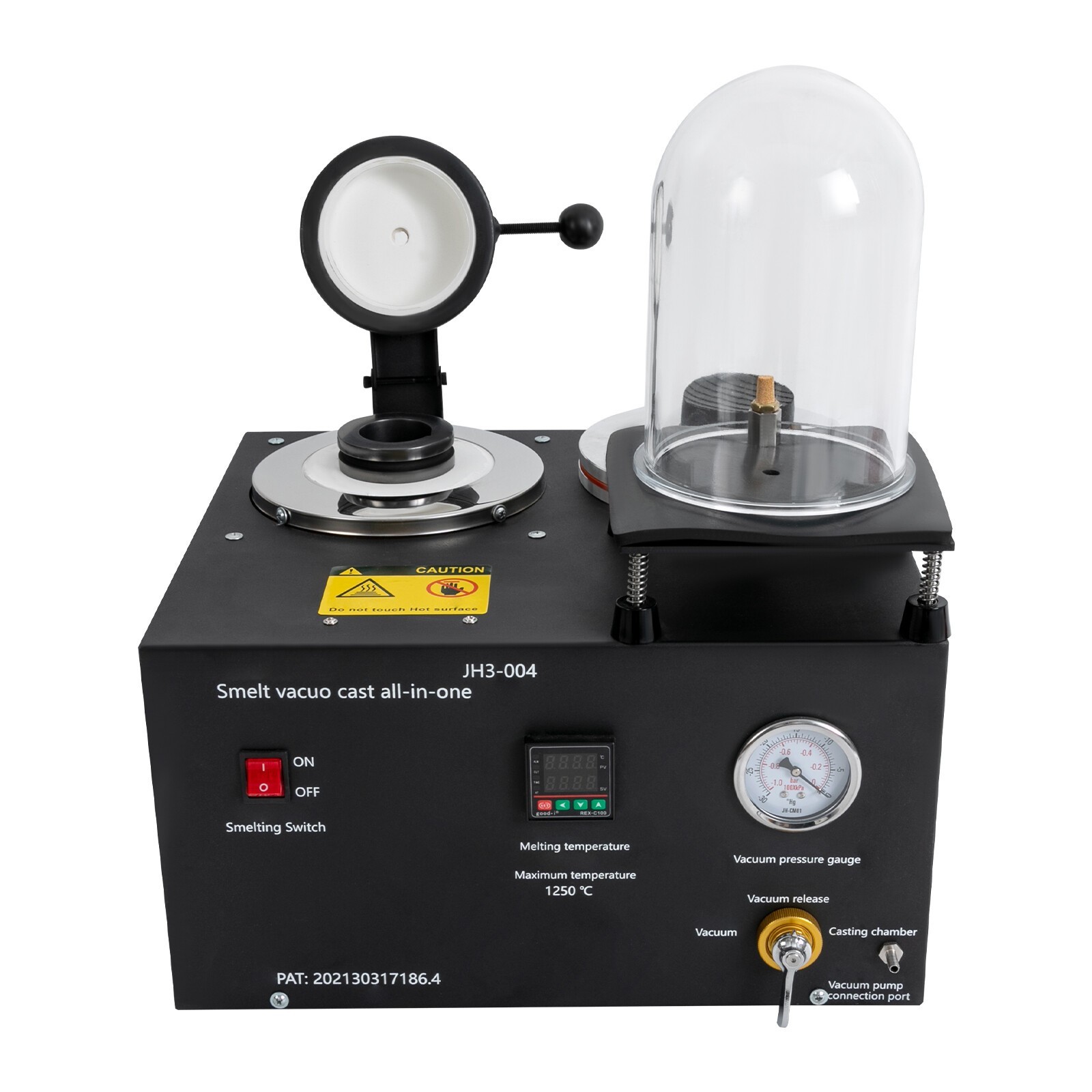 2KG Jewelry Lost Wax Cast Combination Vacuum Casting Melting Machine 1/2 HP 3CFM
