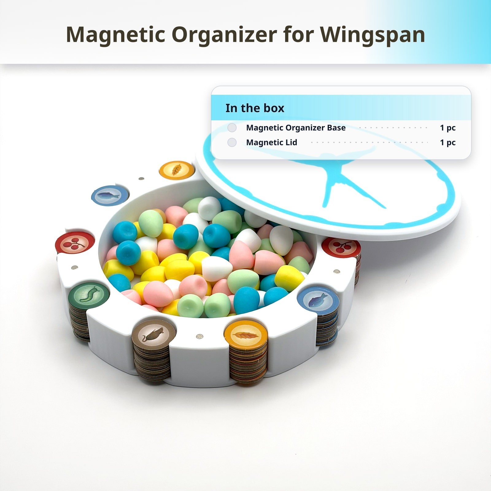 Wingspan Magnetic Organizer Board Game Storage Tray