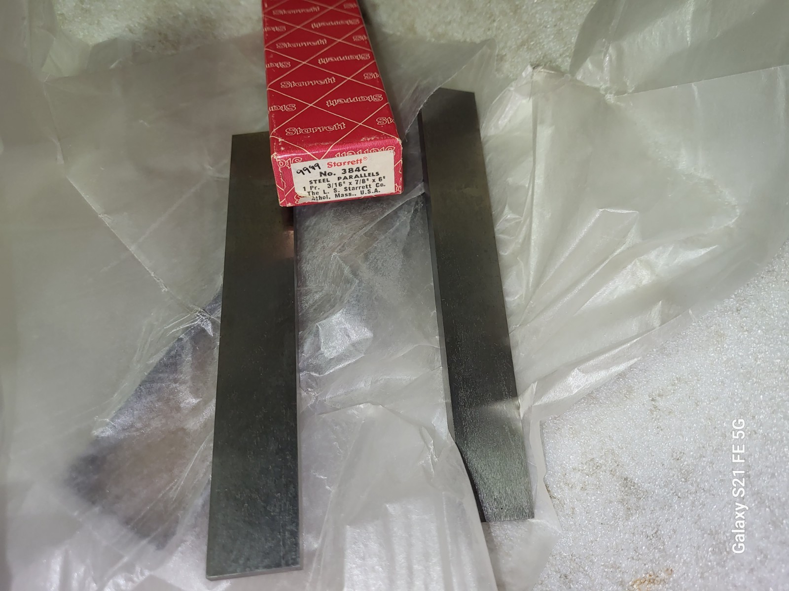 NOS Starrett 384C Steel Parallels 3/16" X 7/8" 6"