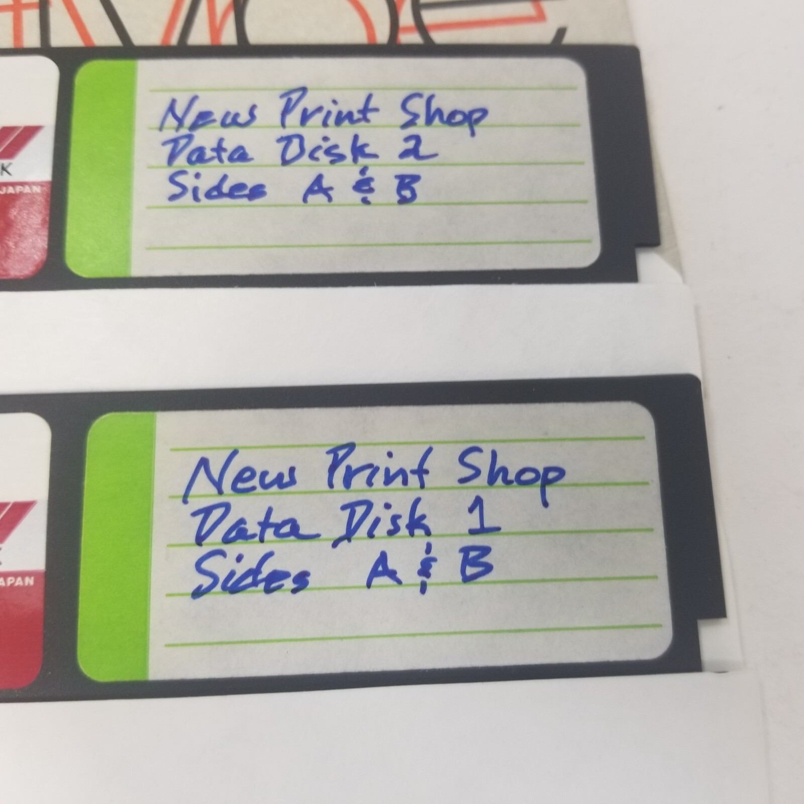 Vintage Apple II Print Shop Data Disks Software 5.25” Floppy Disk