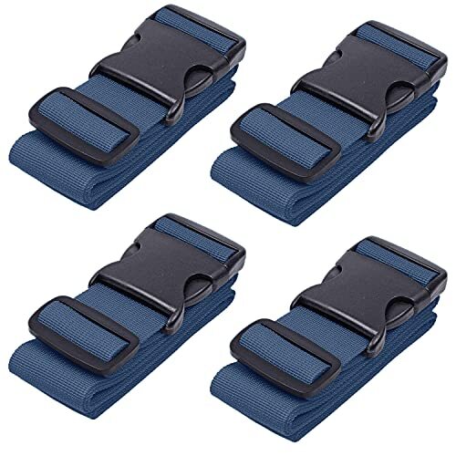 Luggage Straps for Suitcases TSA Approved - Navy Blue, 4 PK - Premium Nylon