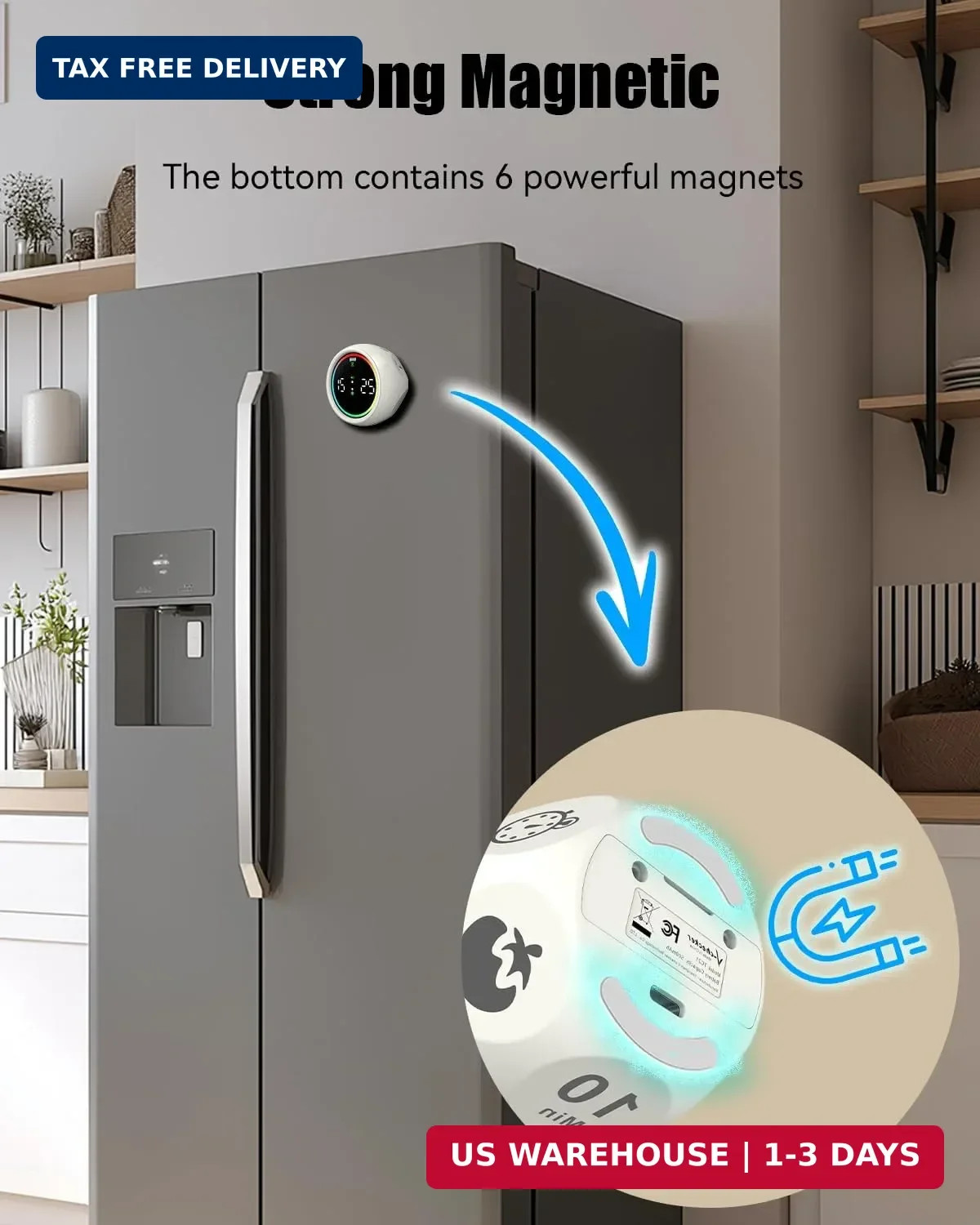 Pomodoro Timer Cube, Desk Timer for Productivity with 1, 5, 10 Min Preset Countd