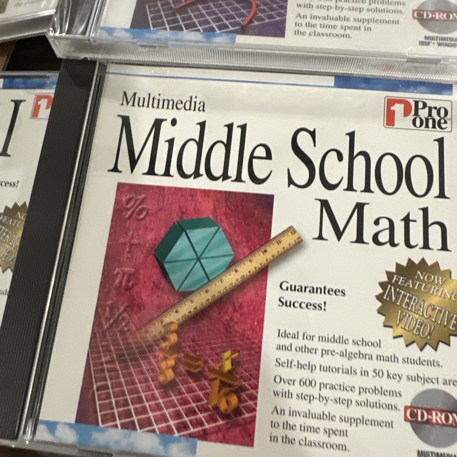 Pro One Pre-Algebra Algebra I II Geometry Trigometry CD-ROM 6 Disc Set