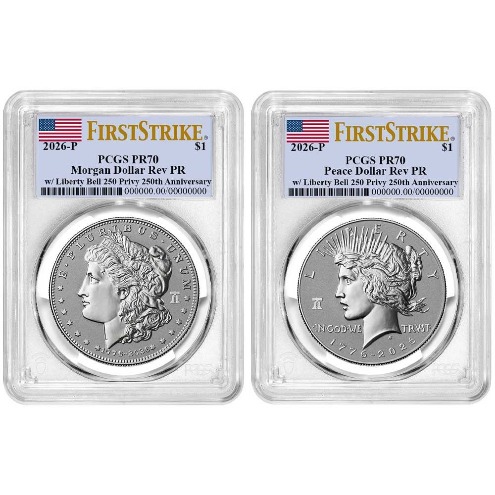 Presale - 2pc Set – 2026-P $1 Reverse Proof Morgan and Peace Silver Dollar