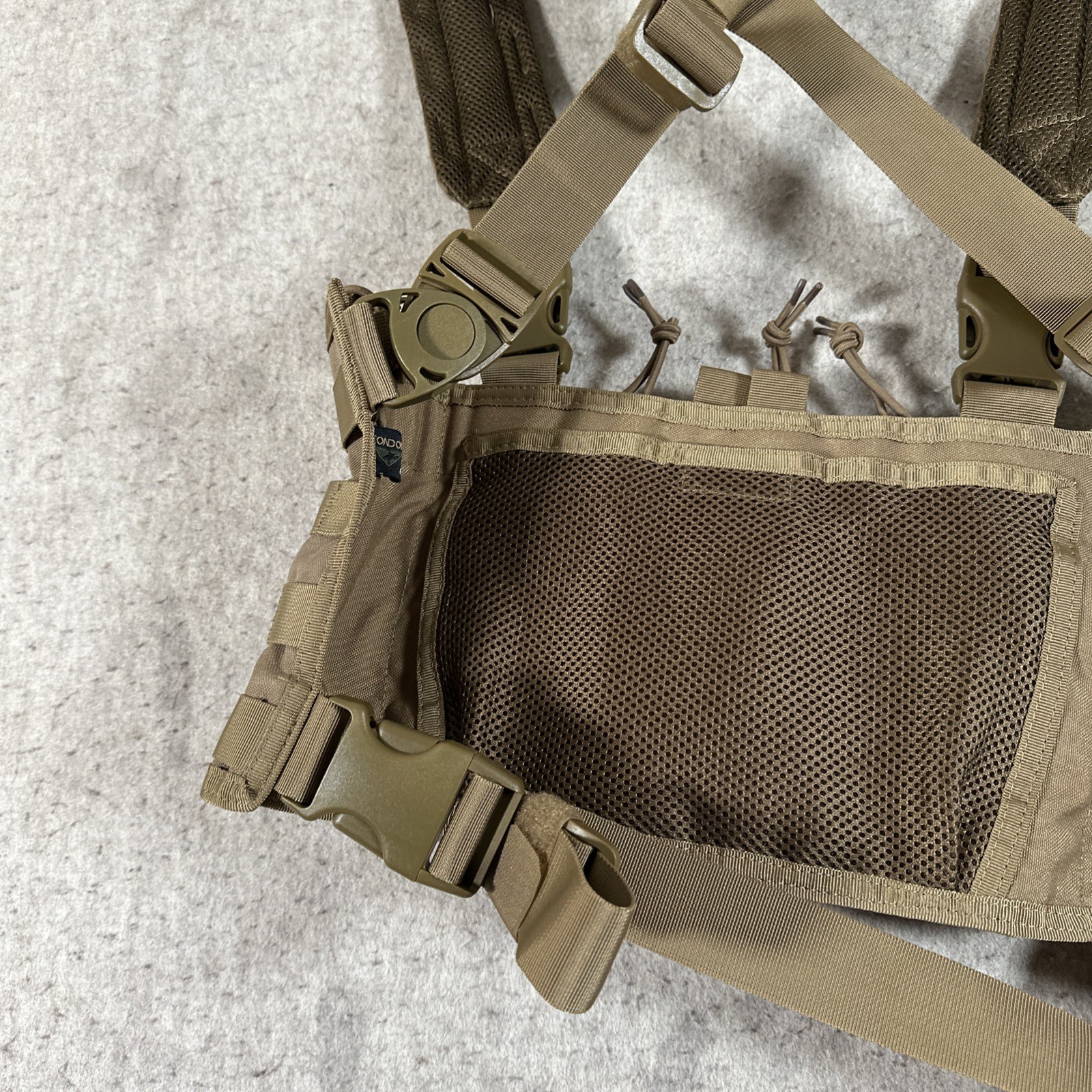 Condor Tan MOLLE Tactical Chest Rig Adjustable Nylon Mesh One Size