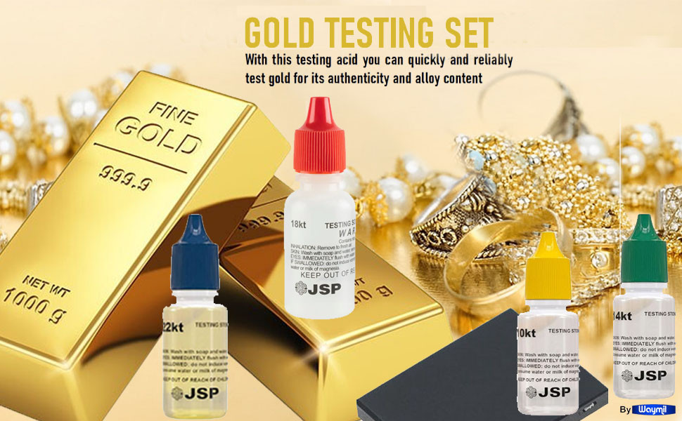 4PC Fresh Gold Testing Jewelry Kit 10K 14K 18K 22K Test Authenticity Tester