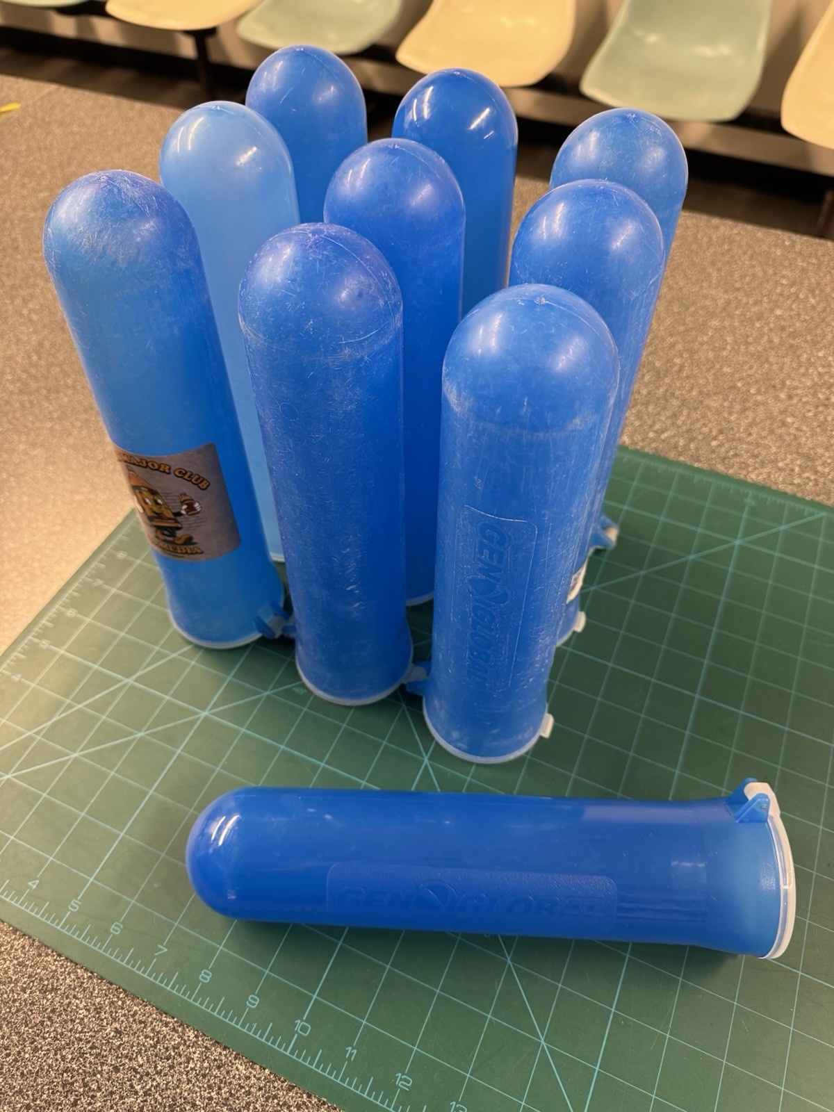 GXG 140 rd paintball pods (×10).  Flip top. BLUE.  One piece design. RARE!