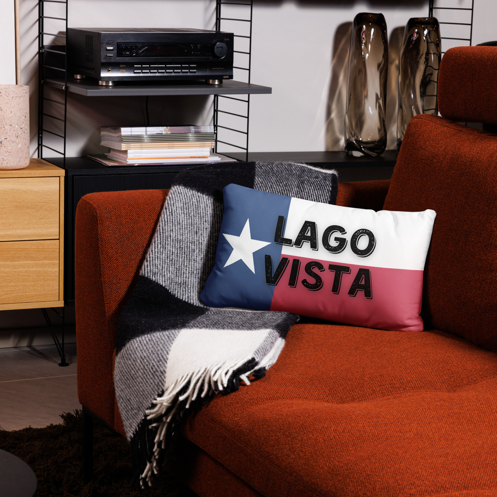 Lago Vista Texas Flag Pillow