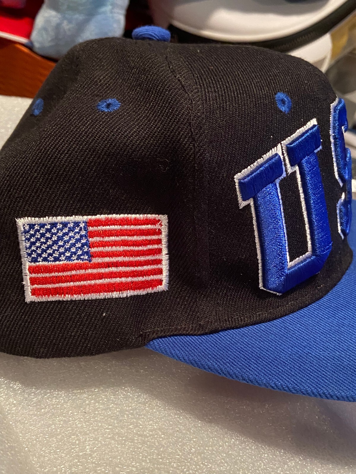 USA Adjustable Snap Back Hat Blue/Black*Pre-Owned* bb1
