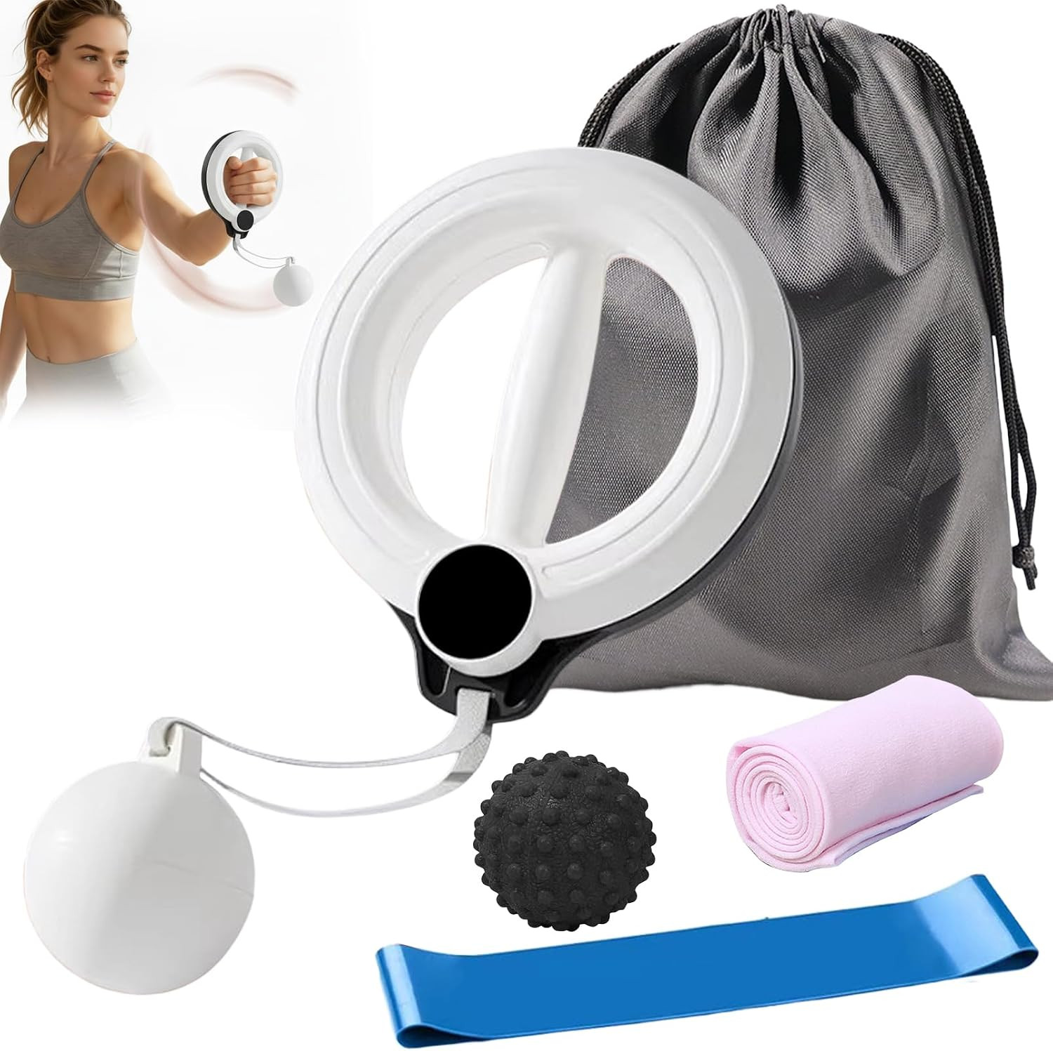 5 in 1 Infinity Hoop for Arms,Arm Trainer | 360° Hand-Crank Arm Hoops for Exerci