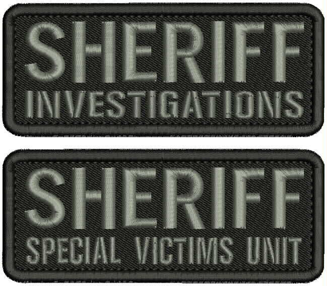 INVESTIGATIONS SPECIAL VICTIMS UNIT EMB PATCH 2X5 HOOK ON BACK BLK/GRAY
