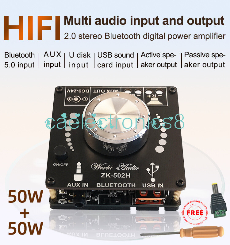 50WX2 TPA3116D2 Bluetooth 5.0 HIFI Digital Power Amplifier board Stereo AMP NEW