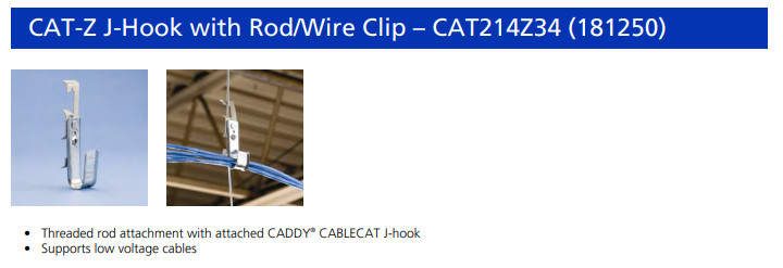 Caddy CAT214Z34 cable supports, for wire or rod