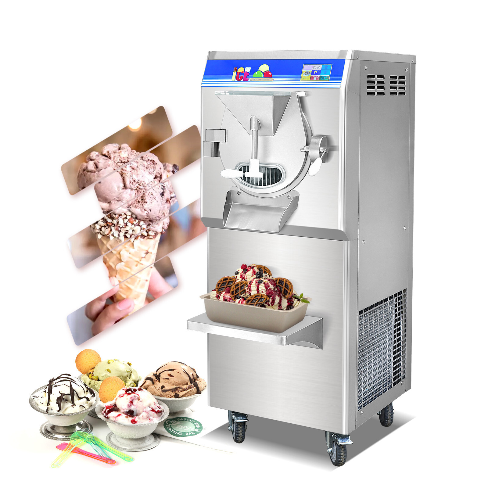 Kolice ETL Commercial Gelato Hard ice Cream Machine Strong Stainless Steel Door