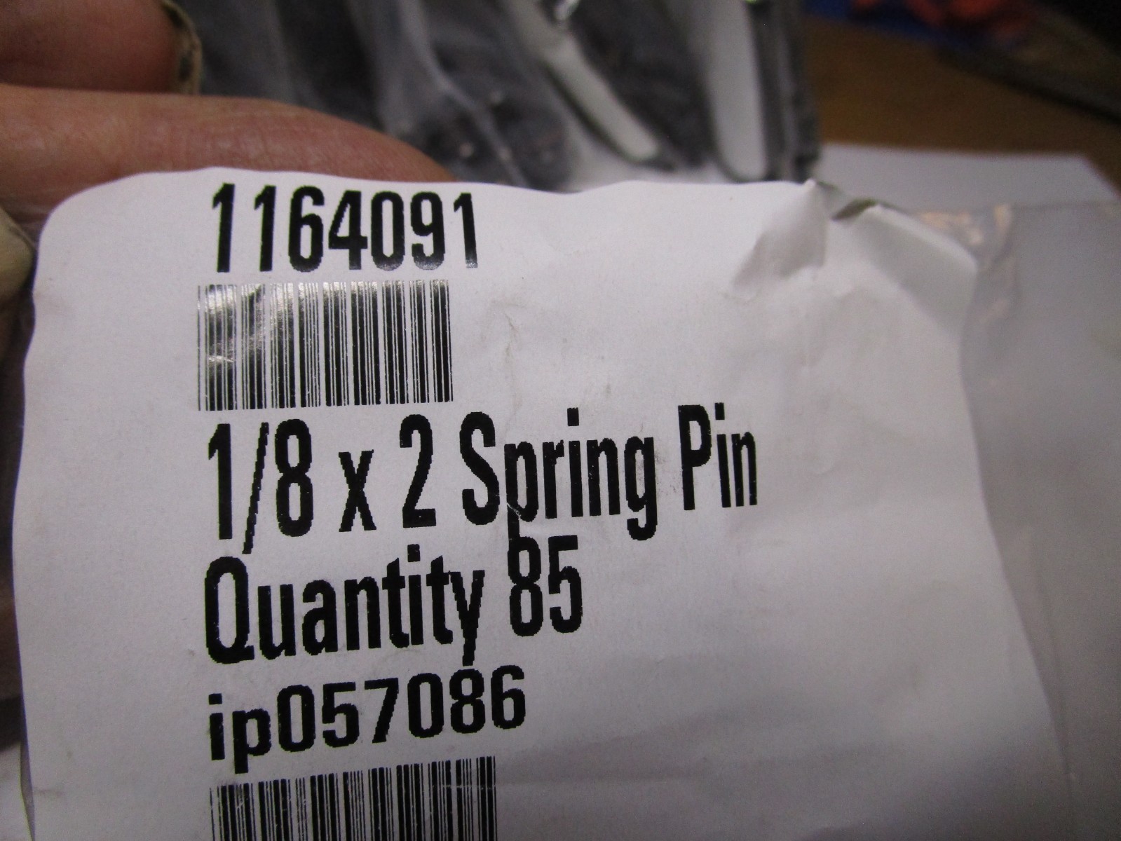 1/8" x 2" Plain Finish Steel Slotted Spring Pin QTY 85