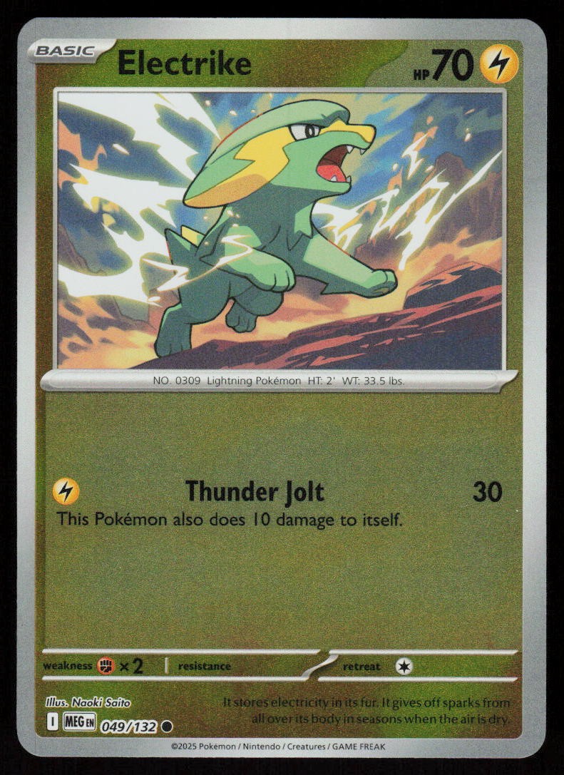 Electrike 049/132 Common Mega Evolution Pokemon Reverse Holo Near Mint