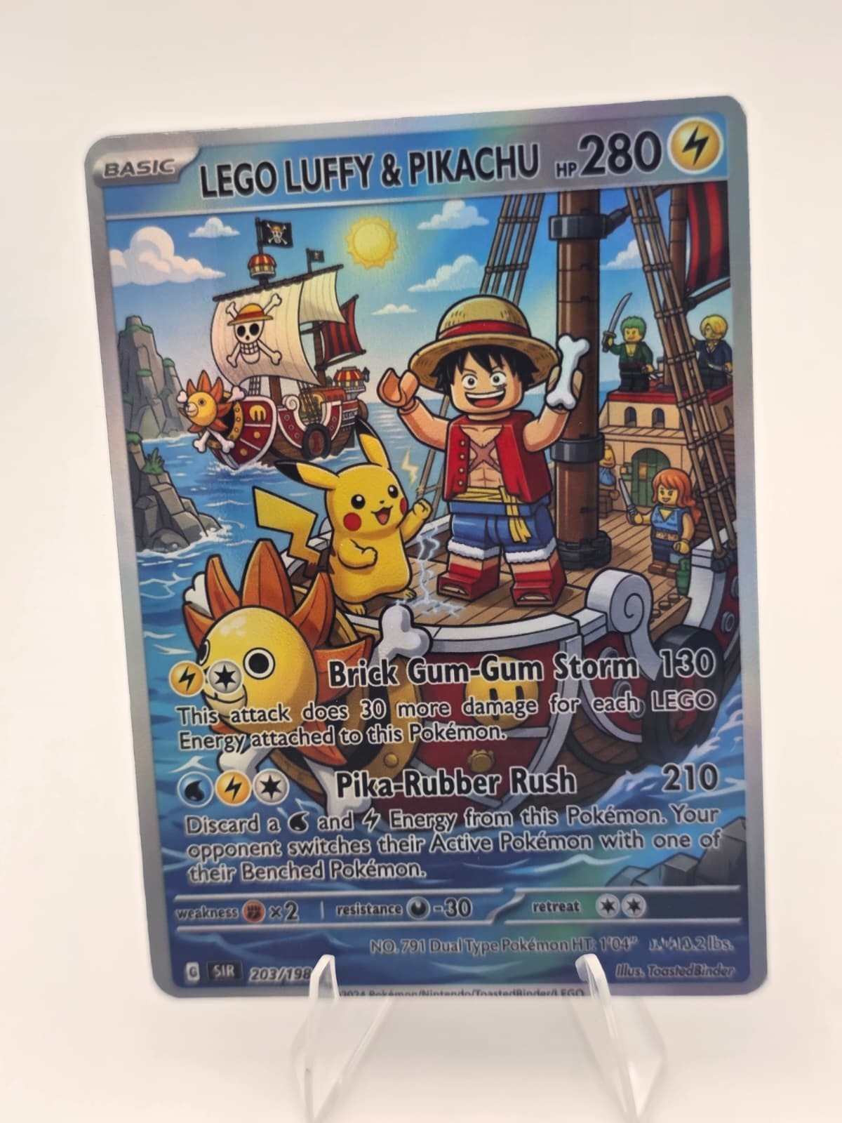 CUSTOM FAN ART Pikachu Pirate Holo Card