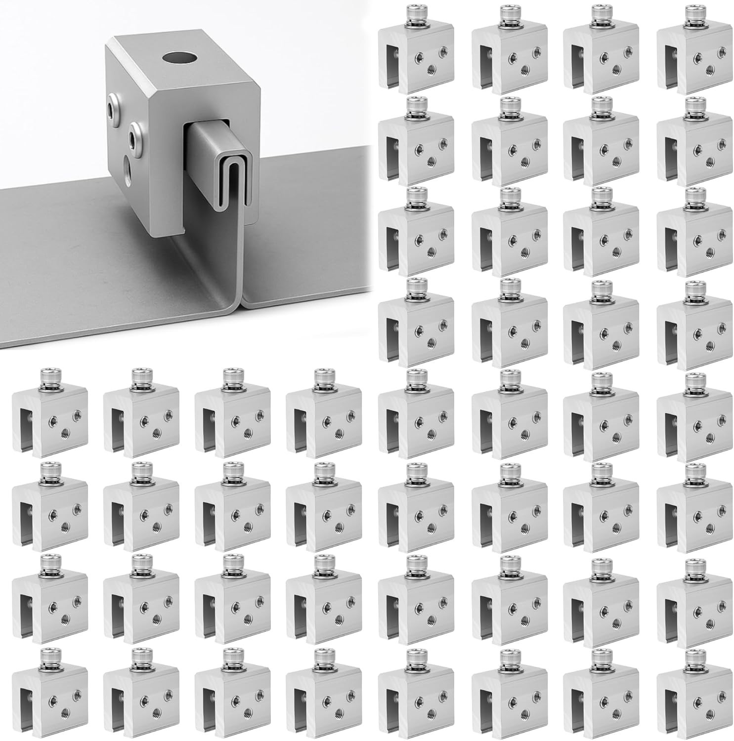 48pcs Standing Seam Metal Roof Clamp Bracket Solar Panel Installation Racking