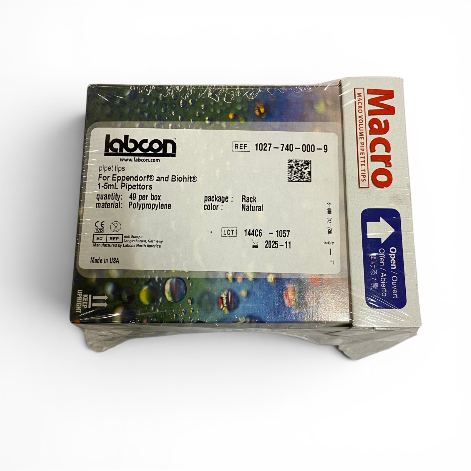Labcon 1027-740-000-9 Macro Pipette Tips 1-5mL Eppendorf Biohit, 49 Pcs