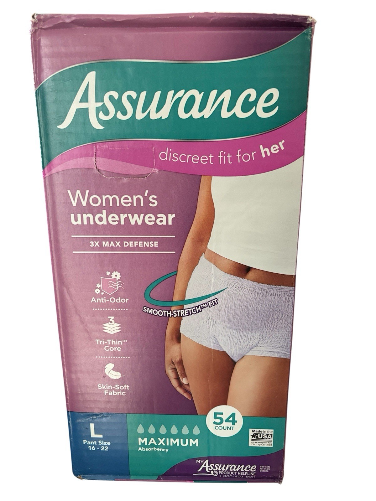 Assurance Womens Incontinence & Postpartum Underwear Maximum Absorbency 54 Count